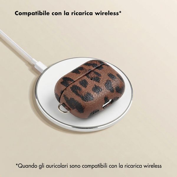 Selencia Cover Sabi stampa pantera  Apple Airpods Pro / Pro 2 - Mocha Brown