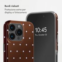 Selencia Cover posteriore Vivid con MagSafe Apple iPhone 15 Pro - Happy Dots Chocolate