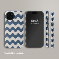 Selencia Cover posteriore Vivid con MagSafe Apple iPhone 15 - Wave Vibes Classic Blue