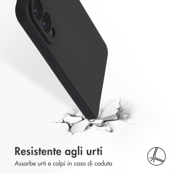 Accezz Cover in silicone liquido con MagSafe Samsung Galaxy S25 Edge - Nero