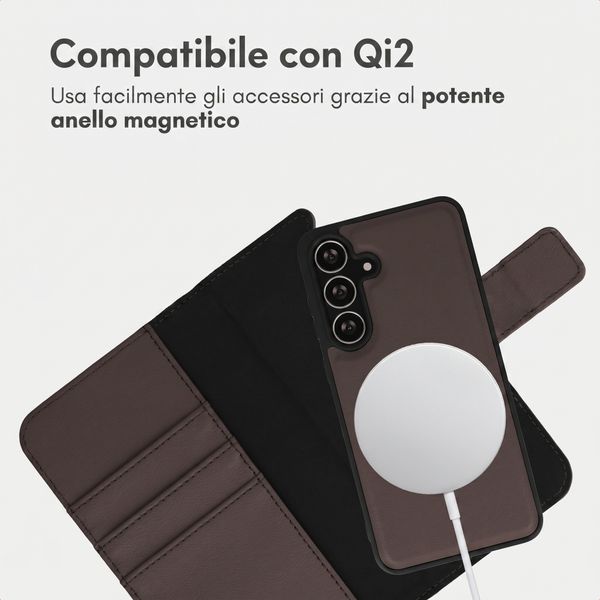 imoshion Cover a libro di lusso 2-in-1 rimovibile Samsung Galaxy S25 FE - Marrone