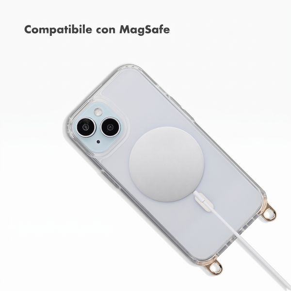 Selencia Cover posteriore Rivièra MagSafe con gancini rimovibili Apple iPhone 15 - Trasparente
