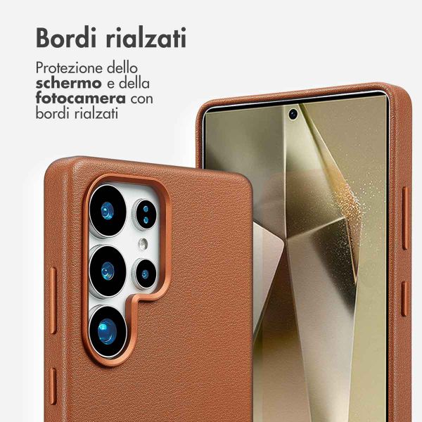 Accezz Cover in Pelle con MagSafe Samsung Galaxy S25 Ultra - Sienna Brown