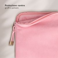 Selencia Cover per laptop in velluto a coste 15-16 pollici - Sleeve per laptop - Soft Blush