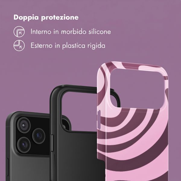 Selencia Cover Posteriore Vivid Apple iPhone 18 Pro Max - Wavy Swirl Pink Plum