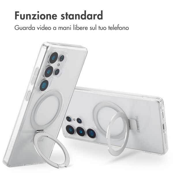 Accezz Cover con anello e supporto con MagSafe Samsung Galaxy S25 Ultra - Trasparente
