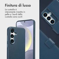 Accezz Cover in pelle 2 in 1 con MagSafe Samsung Galaxy S25 Plus - Nightfall Blue