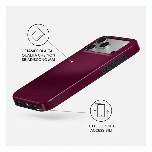 Burga Cover Posteriore Resistente con MagSafe Apple iPhone 18 Pro Max - Dark Cherry