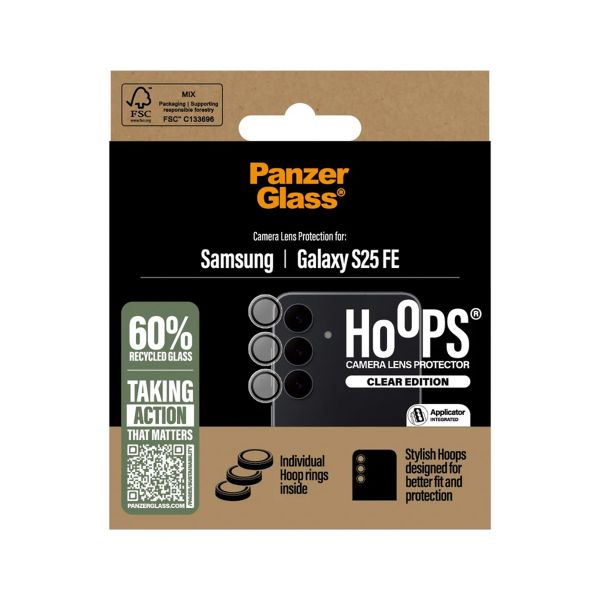 PanzerGlass Pellicoprotettiva fotocamera Hoops Optic Rings Samsung Galaxy S25 FE - Trasparente