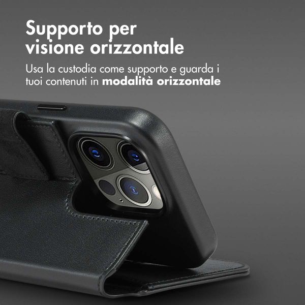 Accezz Cover in pelle 2 in 1 con MagSafe Apple iPhone 14 Pro - Onyx Black
