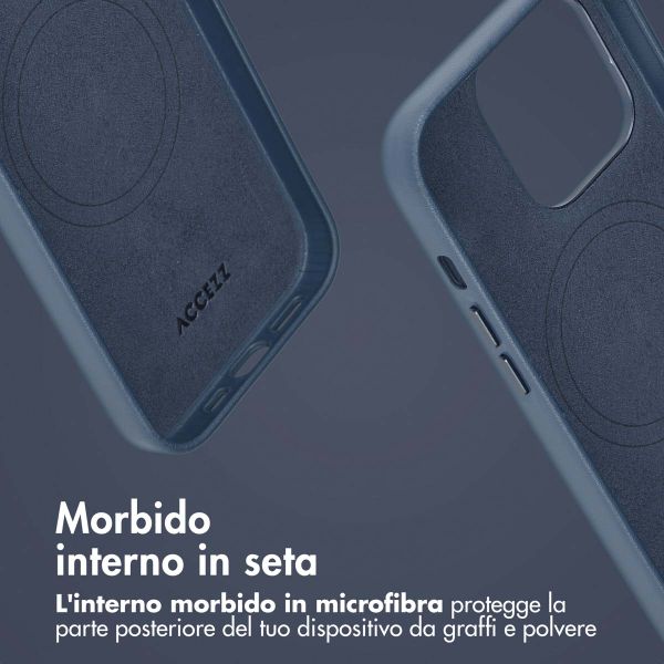 Accezz Cover in pelle 2 in 1 con MagSafe Apple iPhone 14 Pro - Nightfall Blue
