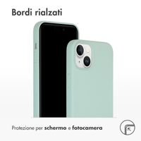 Accezz Cover in silicone liquido con MagSafe Apple iPhone 15 Plus - Sky Blue