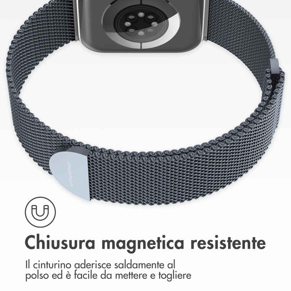 imoshion Cinturino milanese magnetico Apple Watch | 38/40/41/42 mm - Taglia S - Grigio scuro