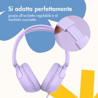 imoshion Cuffie per bambini con filo - cavo AUX - limitatore di decibel - Lavender Lilac