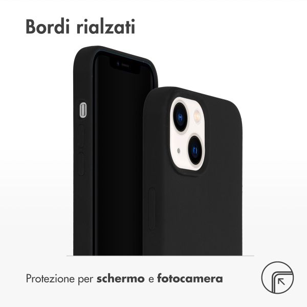 Accezz Cover in silicone liquido con MagSafe Apple iPhone 14 / 13 - Nero