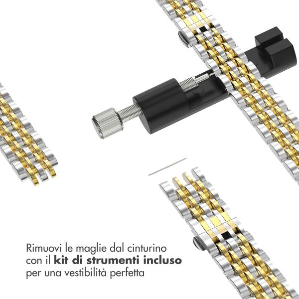 Selencia Cinturino sottile in acciaio ispirato a Jubilee Apple Watch | 38/40/41/42 mm - Argento e Oro