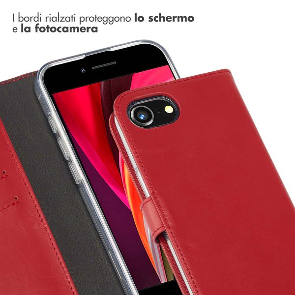 Selencia Cover a libro in vera pelle Apple iPhone 17e / 16e - Rosso