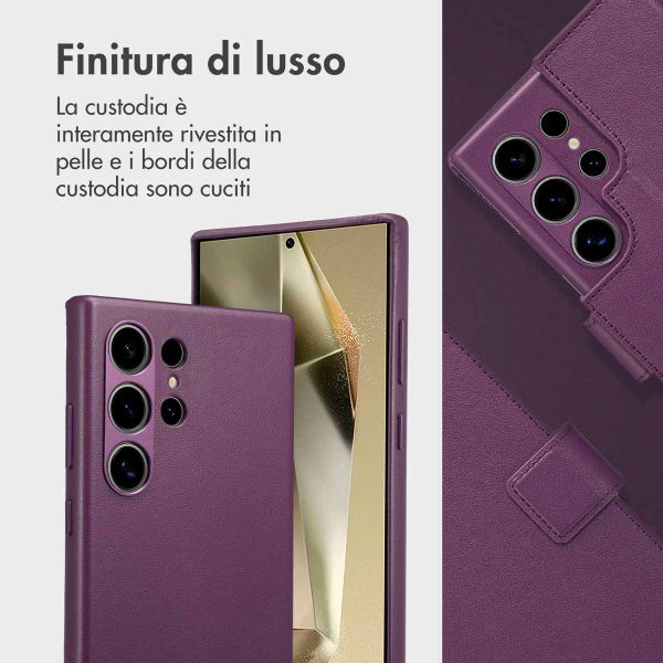 Accezz Cover in pelle 2 in 1 con MagSafe Samsung Galaxy S24 Ultra - Heath Purple
