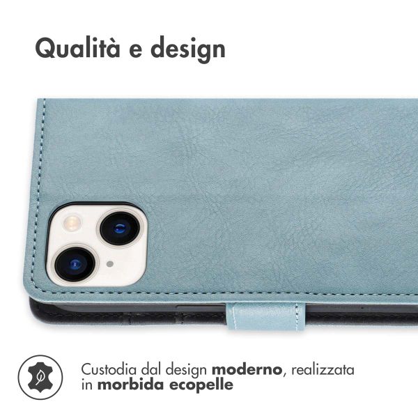 imoshion Cover a libro di Lusso Apple iPhone 15 Plus - Azzurro