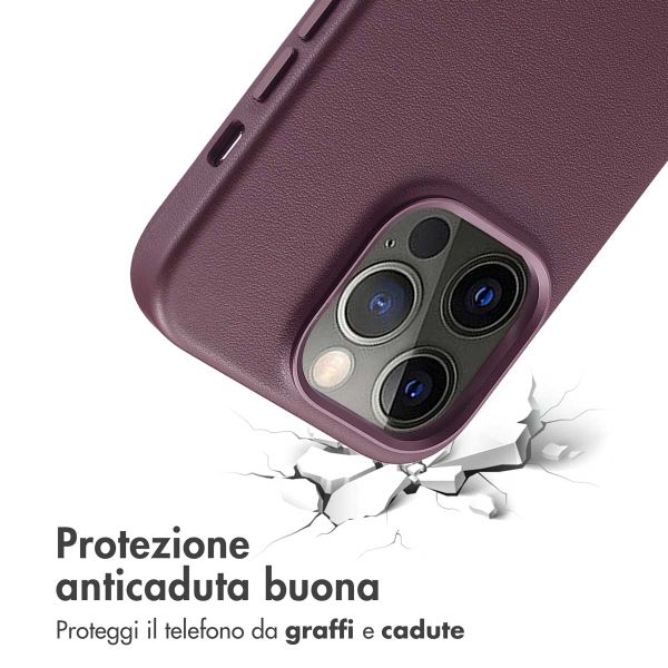 Accezz Cover in Pelle con MagSafe Apple iPhone 14 Pro - Heath Purple