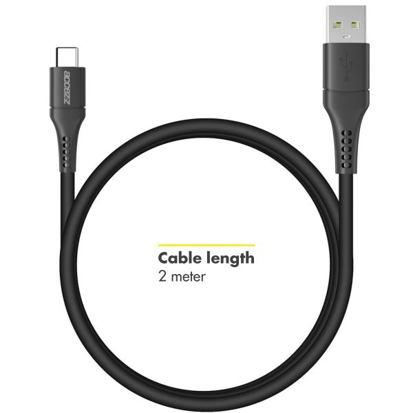 Accezz Cavo da USB-C a USB - 2 metri - Nero