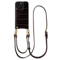 Selencia Nova cover posteriore in vera pelle con portacarte Apple iPhone 13 Pro - Dark Chocolate