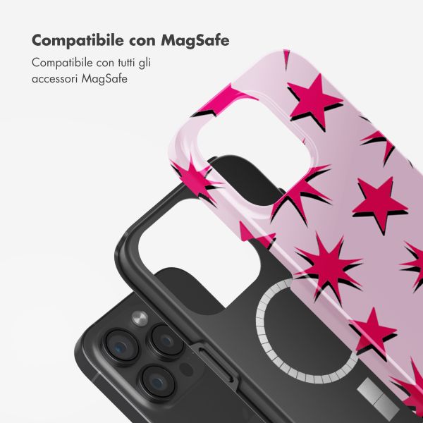 Selencia Cover posteriore Vivid con MagSafe Apple iPhone 15 Pro - Stars Rubine Red Light Pink