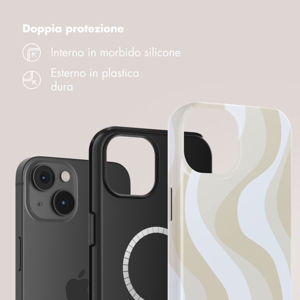 Selencia Cover posteriore Vivid con MagSafe Apple iPhone 14 - Desert Waves Beige
