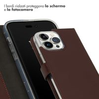Selencia Cover a libro in vera pelle Apple iPhone 14 Pro Max - Marrone