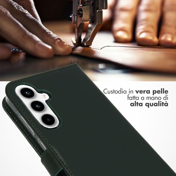 Selencia Cover a libro in vera pelle Samsung Galaxy A55 - Verde