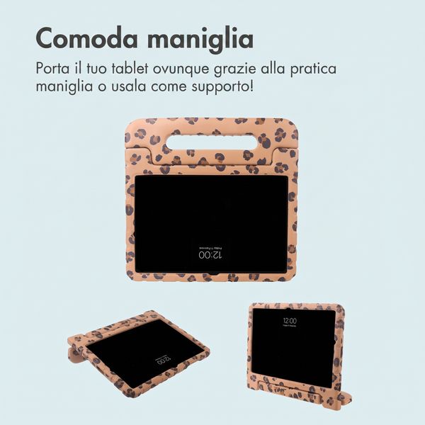 imoshion Cover Posteriore Kidsproof Design con maniglia Samsung Galaxy Tab A11 Plus / A9 Plus - Stampa pantera