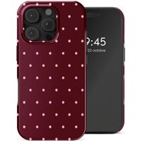 Selencia Vivid Backcover met MagSafe Apple iPhone 16 Pro Max - Happy Dots Burgundy