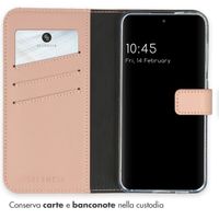 Selencia Cover a libro in vera pelle Samsung Galaxy S24 - Dusty Pink