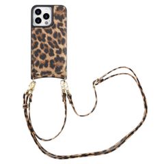 Selencia Cover per telefono Nova con cordino e portacarte Apple iPhone 14 Pro - Leopard