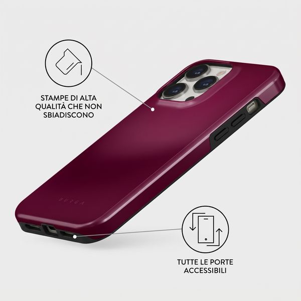 Burga Cover Posteriore Resistente con MagSafe Apple iPhone 13 Pro - Dark Cherry