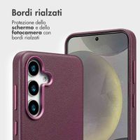 Accezz Cover in pelle 2 in 1 con MagSafe Samsung Galaxy S25 - Heath Purple