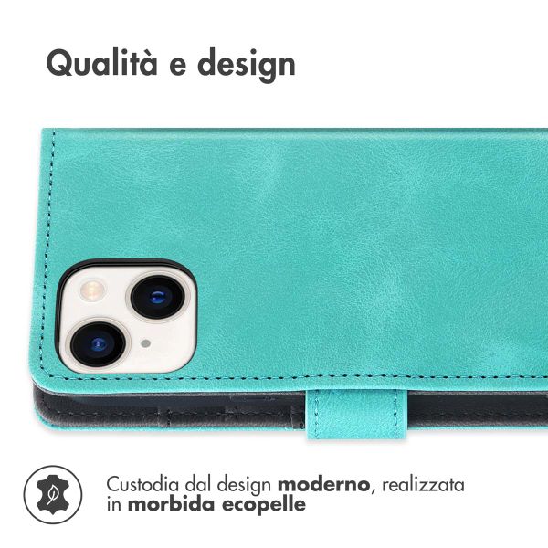 imoshion Cover a libro con Cordino Apple iPhone 15 - Turchese