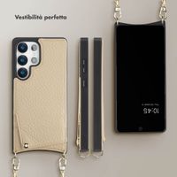 Selencia Cover per telefono Nova con cordino e portacarte Samsung Galaxy S25 Ultra - Beige