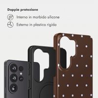 Selencia Cover Posteriore Vivid Samsung Galaxy S26 Ultra - Happy Dots Chocolate