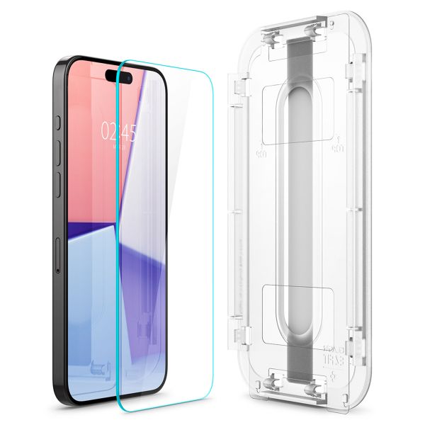 Spigen Vetro temperato GLAStR EZ Fit, confezione da 2 + Applicatore Apple iPhone 15 Pro