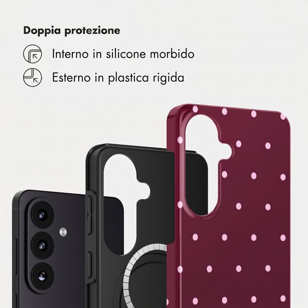 Selencia Cover posteriore Vivid con MagSafe Samsung Galaxy S26 - Happy Dots Burgundy