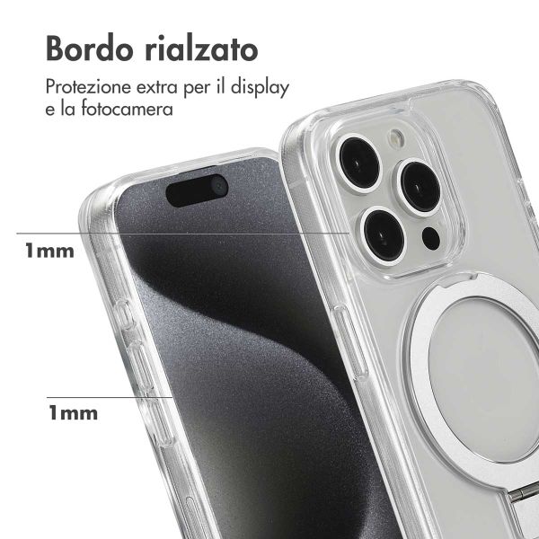 Accezz Cover con anello e supporto con MagSafe Apple iPhone 15 Pro - Trasparente