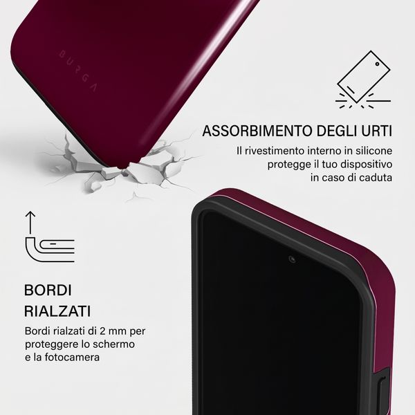 Burga Cover Posteriore Resistente con MagSafe Apple iPhone 14 Pro - Dark Cherry