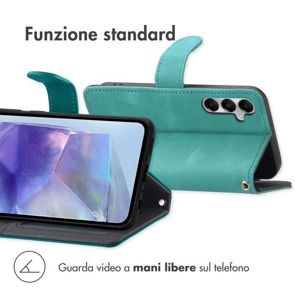 imoshion Cover a libro con Cordino Samsung Galaxy A55 - Turchese