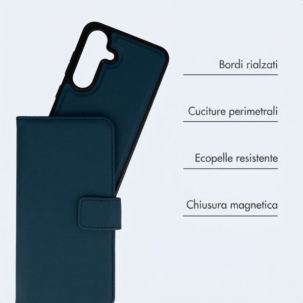 imoshion Cover a libro di lusso 2-in-1 rimovibile Samsung Galaxy S25 - Blu