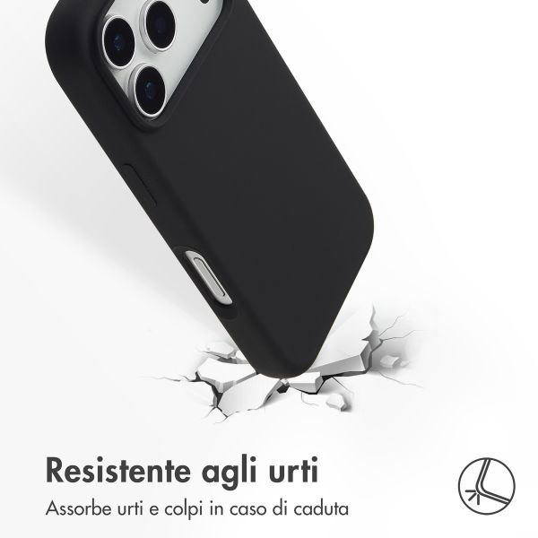 Accezz Cover in silicone liquido con MagSafe Apple iPhone 17 Pro - Nero