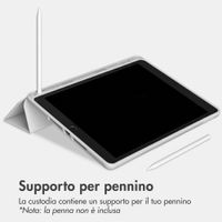 Accezz Cover a libro in silicone Smart Apple iPad 9 (2021) 10.2 pollici / iPad 8 (2020) 10.2 pollici / iPad 7 (2019) 10.2 pollici - Grigio