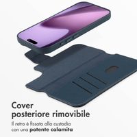 Accezz Cover in pelle 2 in 1 con MagSafe Apple iPhone 17 - Nightfall Blue
