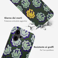 Selencia Cover posteriore Vivid con MagSafe Apple iPhone 16 - Wavy Smiley Green