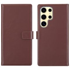 Selencia Cover a libro in vera pelle Samsung Galaxy S25 Ultra - Marrone scuro